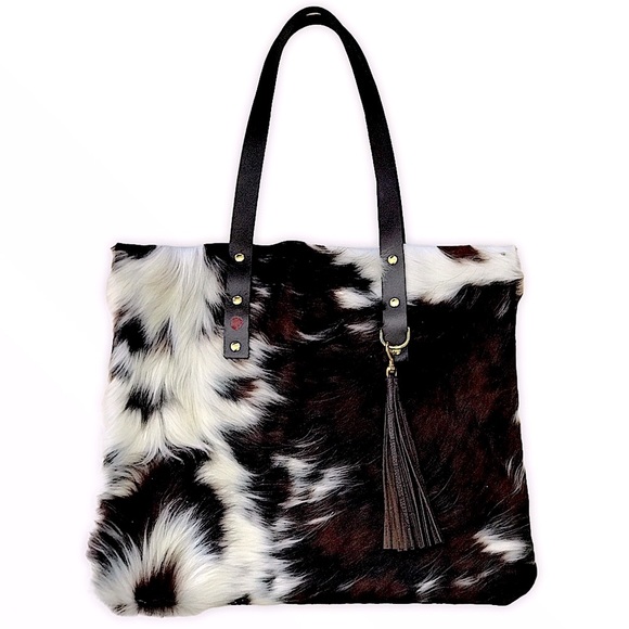 New Leather hair on hide Fabulous One of a Kind Leather Cowhide Tote Bag 👜 - Picture 14 of 15